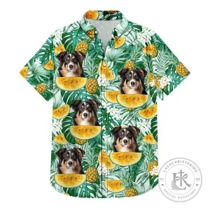 Personalized Australian Shepherd Dog Tropical Hawaiian Shirt
