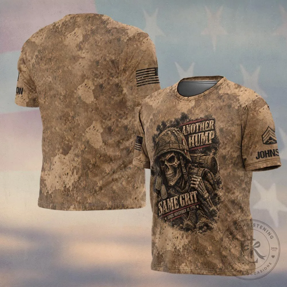 Another Hump Same Grit US Marine Corps Skull Soldier Camouflage T-Shirt 4 Another Hump Same Grit US Marine Corps Skull Soldier Camouflage T-Shirt