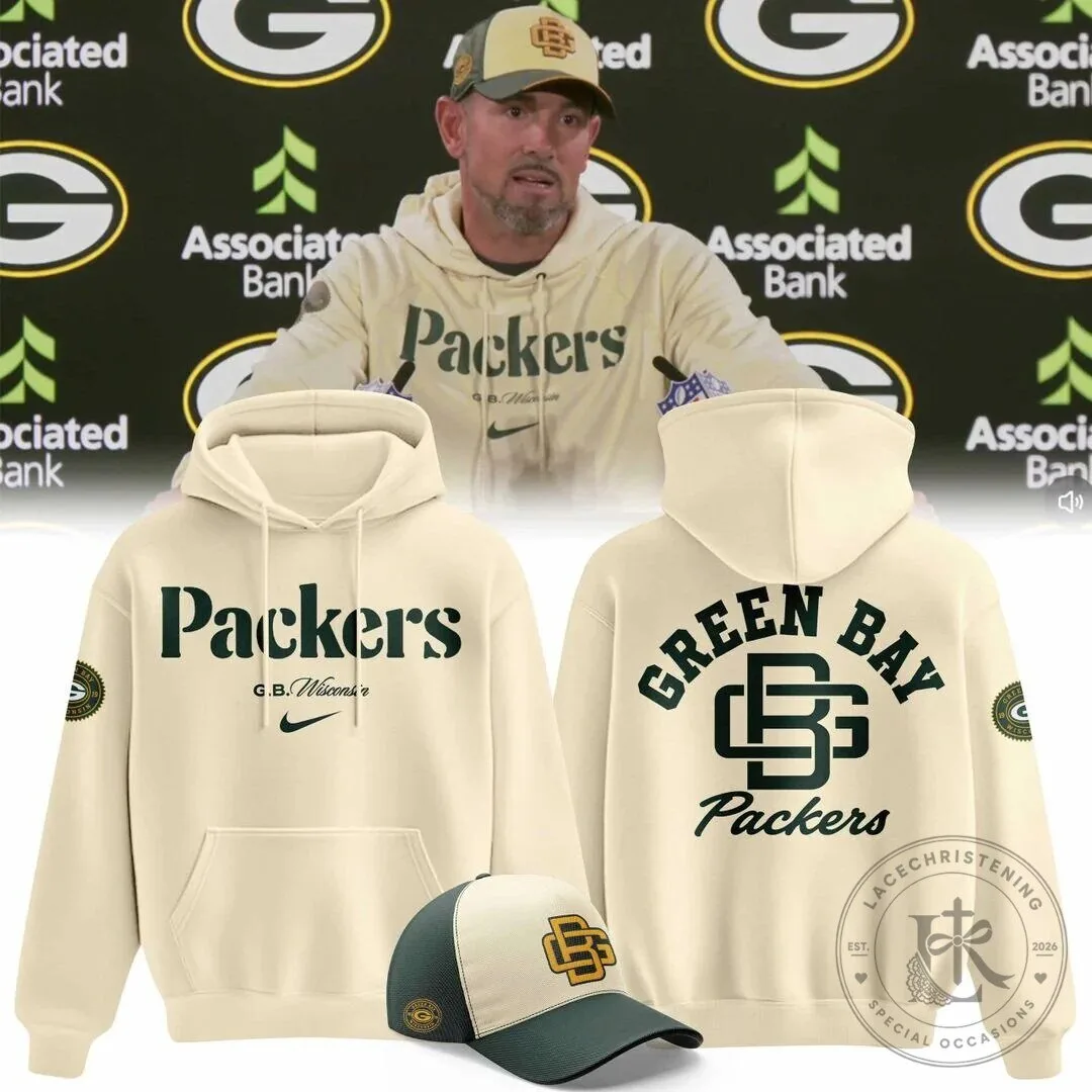 Matt LaFleur Green Bay Packers Cream Fan Hoodie