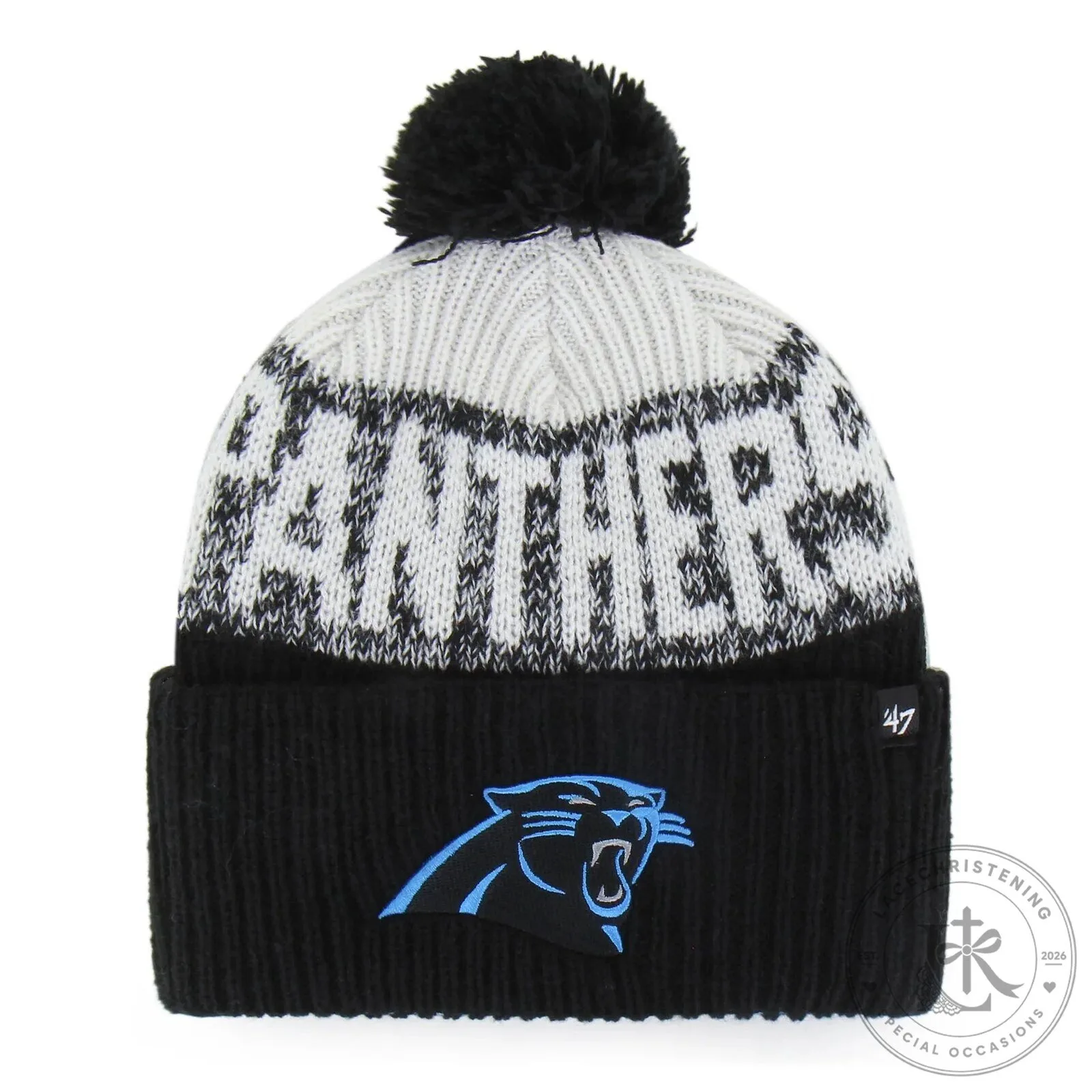 Carolina Panthers National Football League Black Knit Pom Beanie Cap Hat