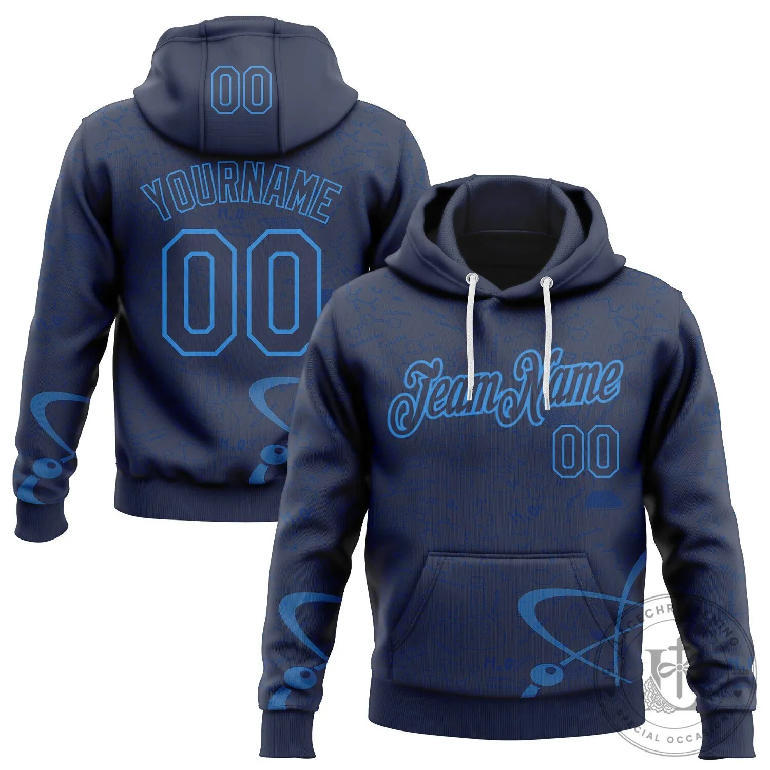 Custom Navy Blue Science Geek Chemical Formula Pullover Hoodie Sweatshirt 4 Custom Navy Blue Science Geek Chemical Formula Pullover Hoodie Sweatshirt