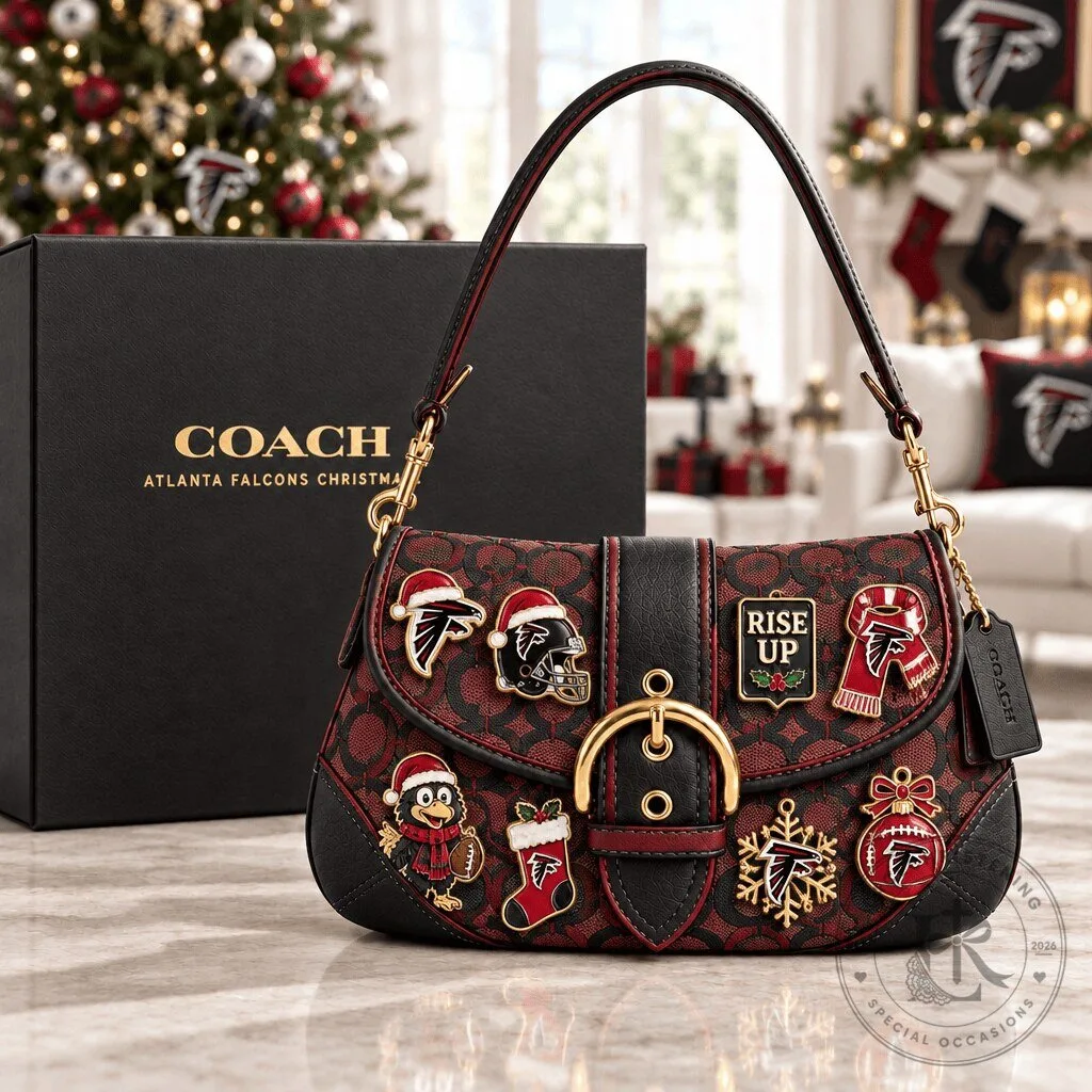 Atlanta Falcons Christmas Coach Soho Bag with Charm