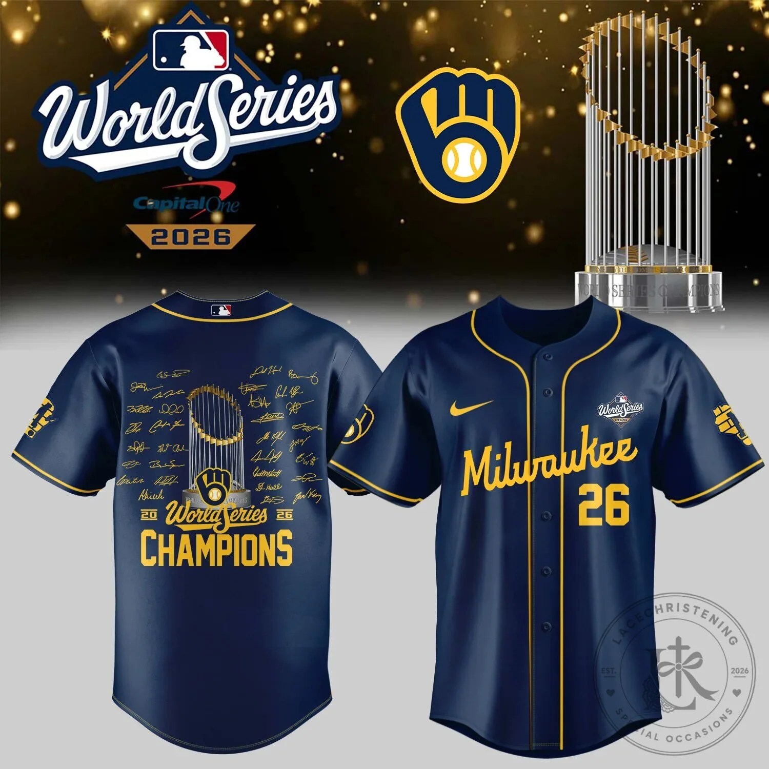 Baseball Jersey for Milwaukee Brewers - 2026 World Series Champions Apparel