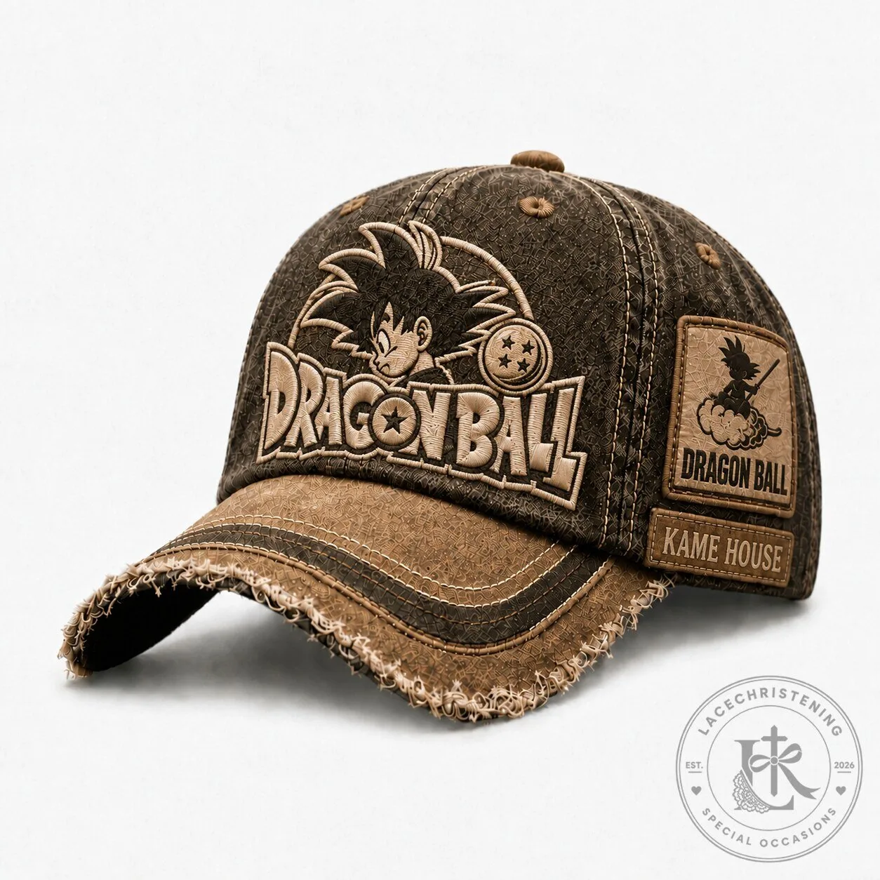 Dragon Ball Z Goku Embroidered Distressed Vintage Baseball Cap Hat