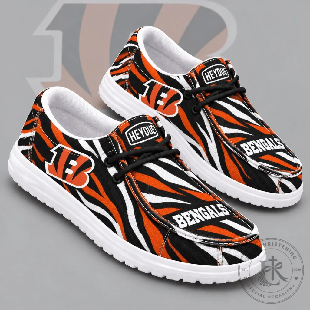 Cincinnati Bengals Wild Zebra Stripe Print Casual Loafers Shoes Cincinnati Bengals Wild Zebra Stripe Print Casual Loafers Shoes