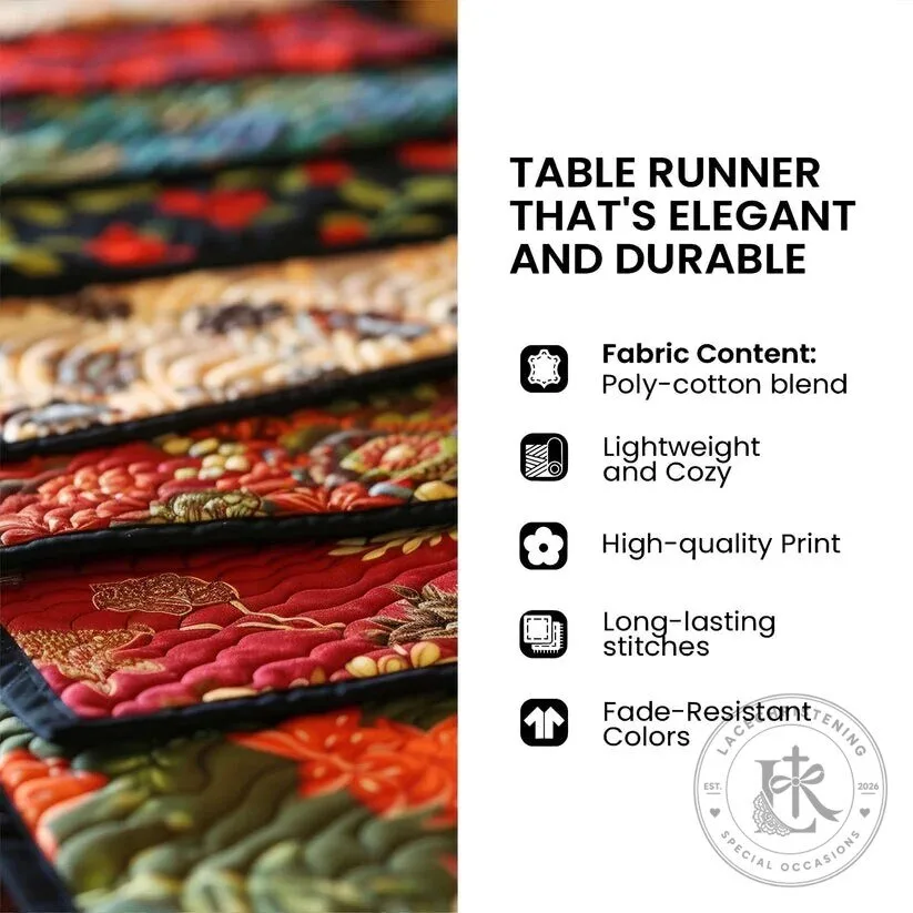 Autumn Cow Trail Farmhouse Quilted Table Runner Decor 9 Autumn Cow Trail Farmhouse Quilted Table Runner Decor