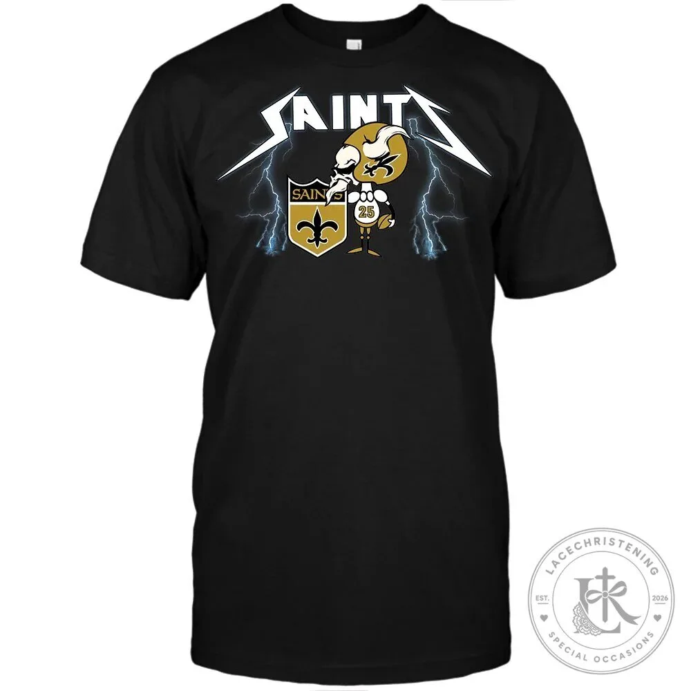 New Orleans Saints Metallica Ride The Lightning Football Fan T-Shirt