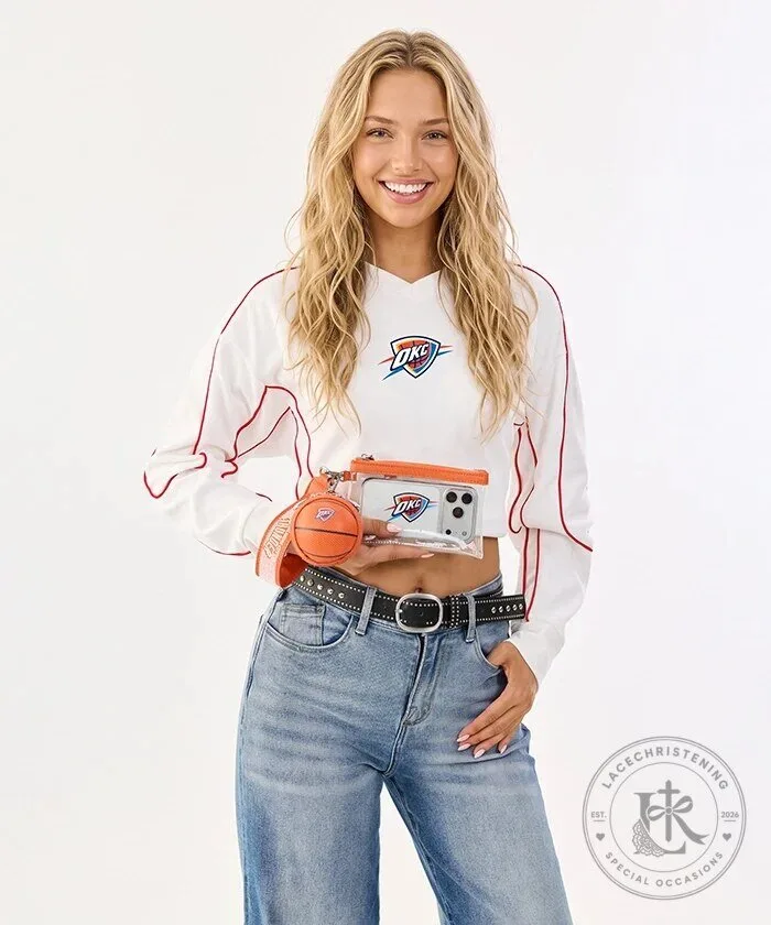 Oklahoma City Thunder Basketball Clear Wristlet Bag Keychain Set 12 Oklahoma City Thunder Basketball Clear Wristlet Bag Keychain Set