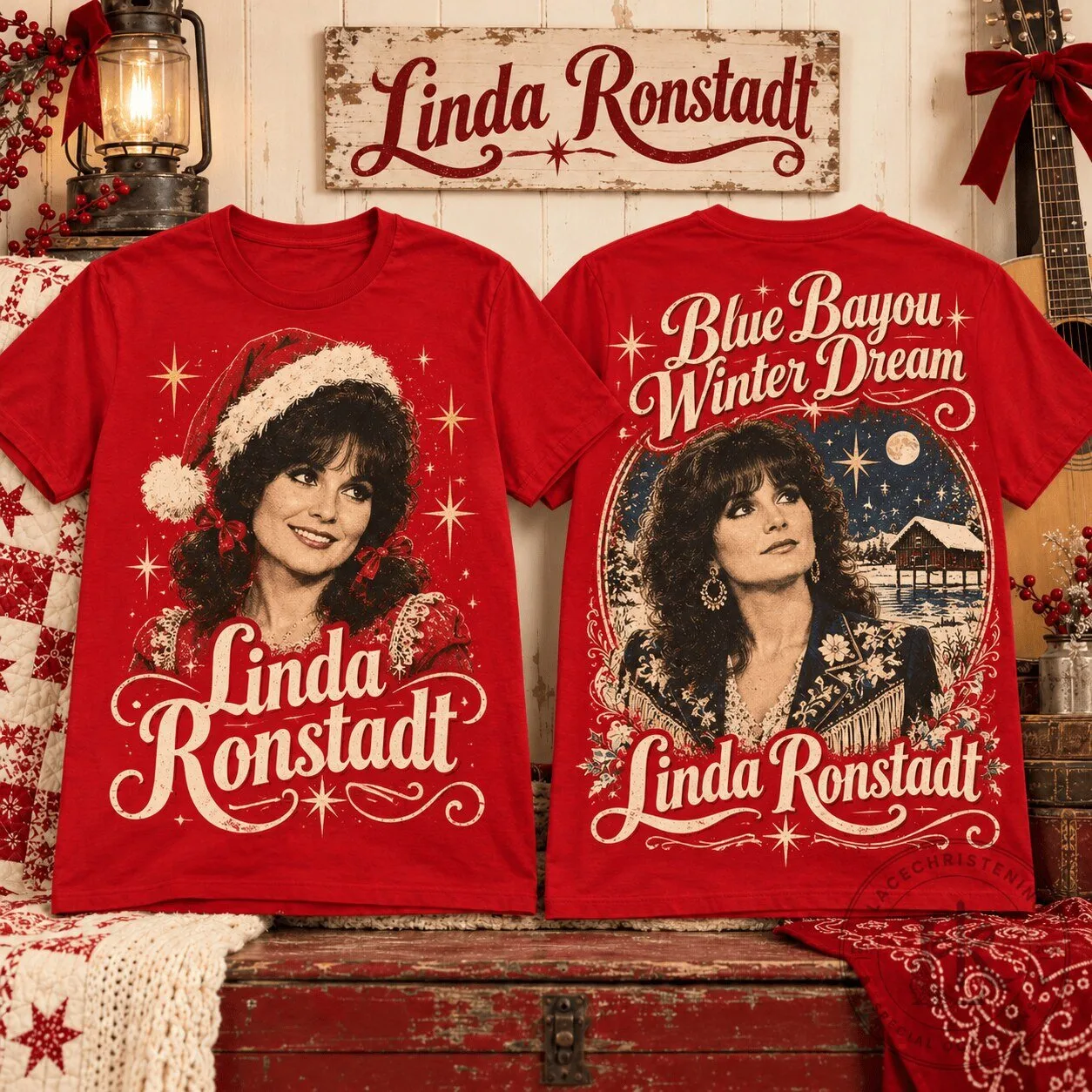 Linda Ronstadt Blue Bayou Winter Dream Christmas Holiday T-Shirt for Fans
