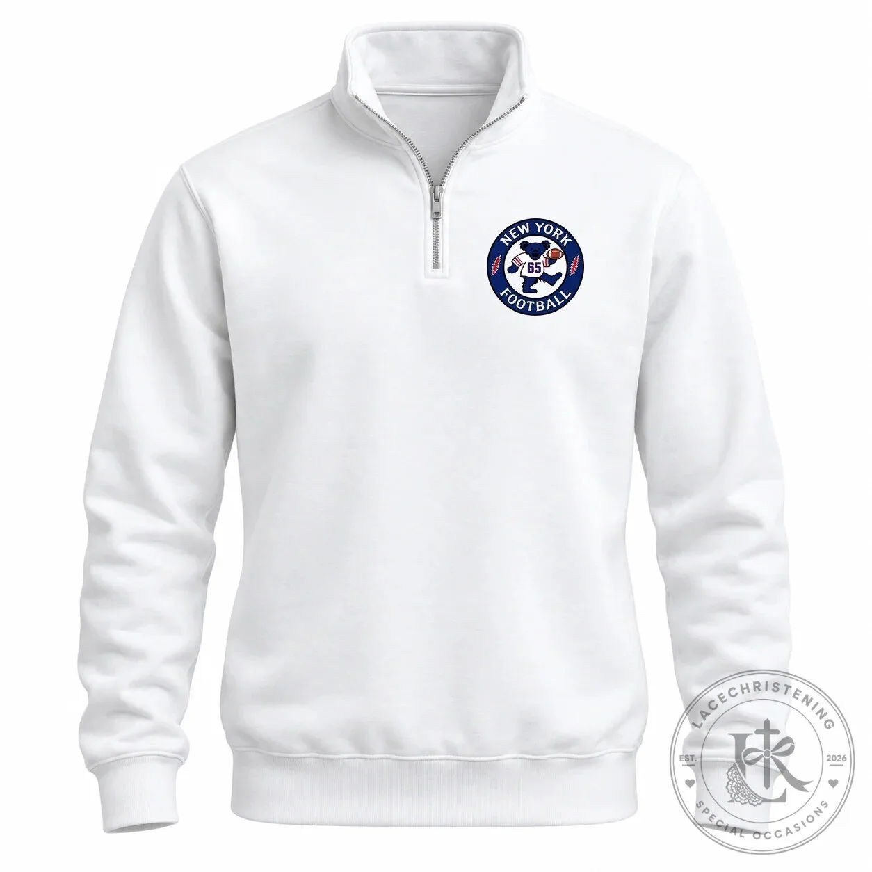 New York Giants Football Dancing Bear Quarter-Zip Sweatshirt 7 New York Giants Football Dancing Bear Quarter-Zip Sweatshirt
