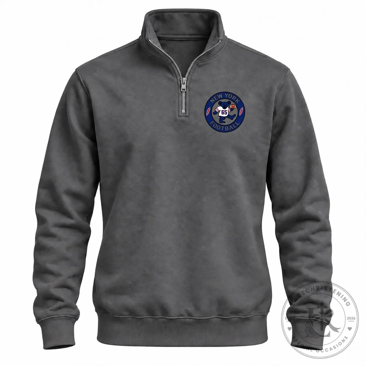 New York Giants Football Dancing Bear Quarter-Zip Sweatshirt 8 New York Giants Football Dancing Bear Quarter-Zip Sweatshirt