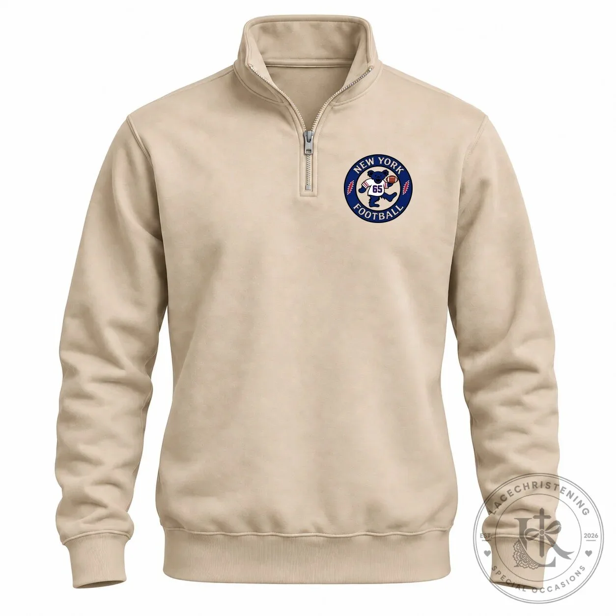 New York Giants Football Dancing Bear Quarter-Zip Sweatshirt 9 New York Giants Football Dancing Bear Quarter-Zip Sweatshirt