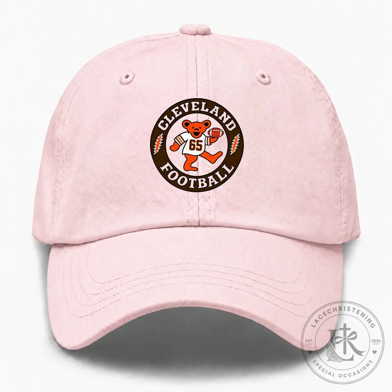 Cleveland Football Dancing Bear Embroidered Dad Hat 8 Cleveland Football Dancing Bear Embroidered Dad Hat