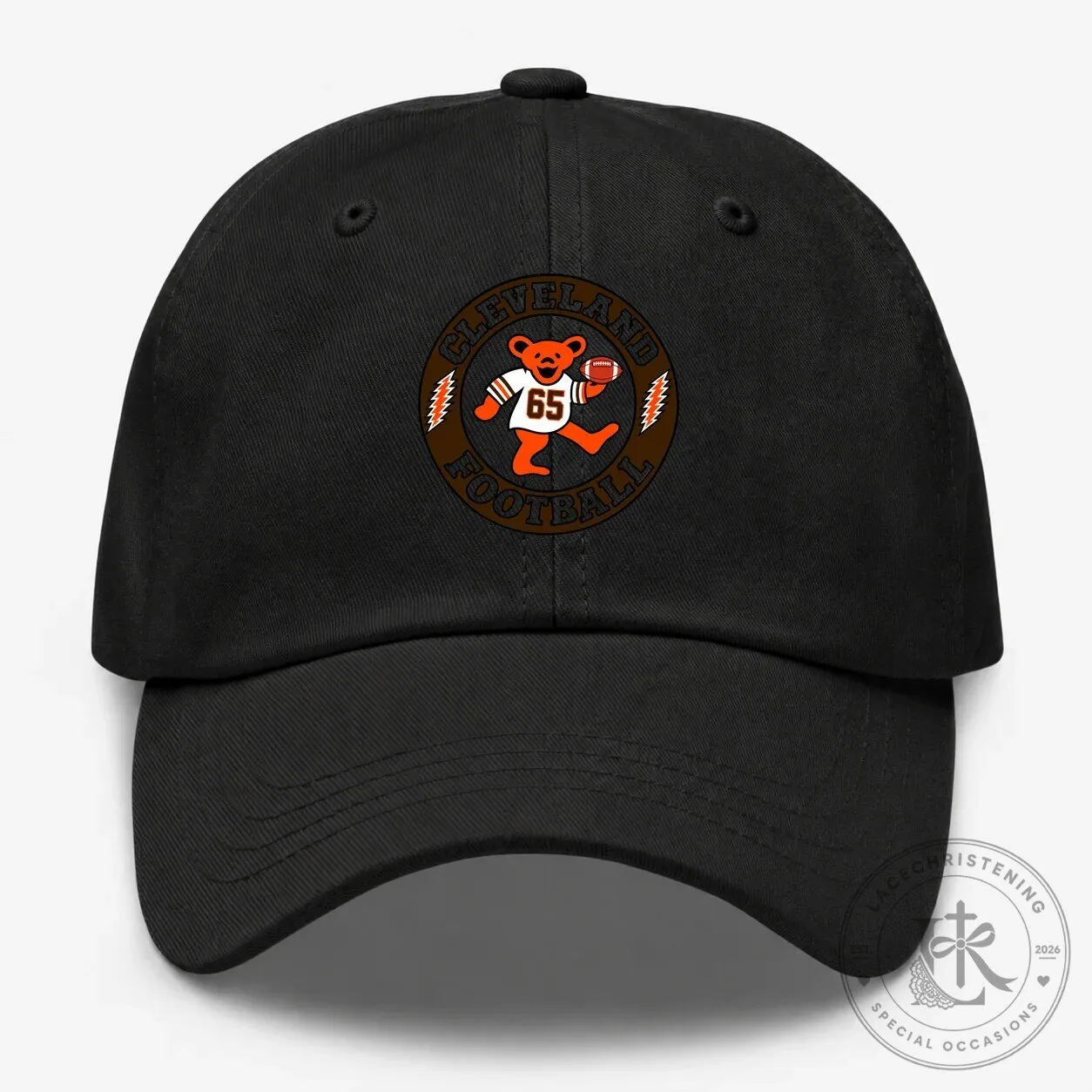 Cleveland Football Dancing Bear Embroidered Dad Hat 10 Cleveland Football Dancing Bear Embroidered Dad Hat