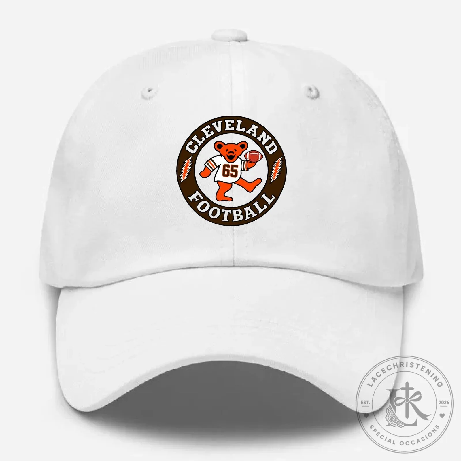 Cleveland Football Dancing Bear Embroidered Dad Hat 11 Cleveland Football Dancing Bear Embroidered Dad Hat