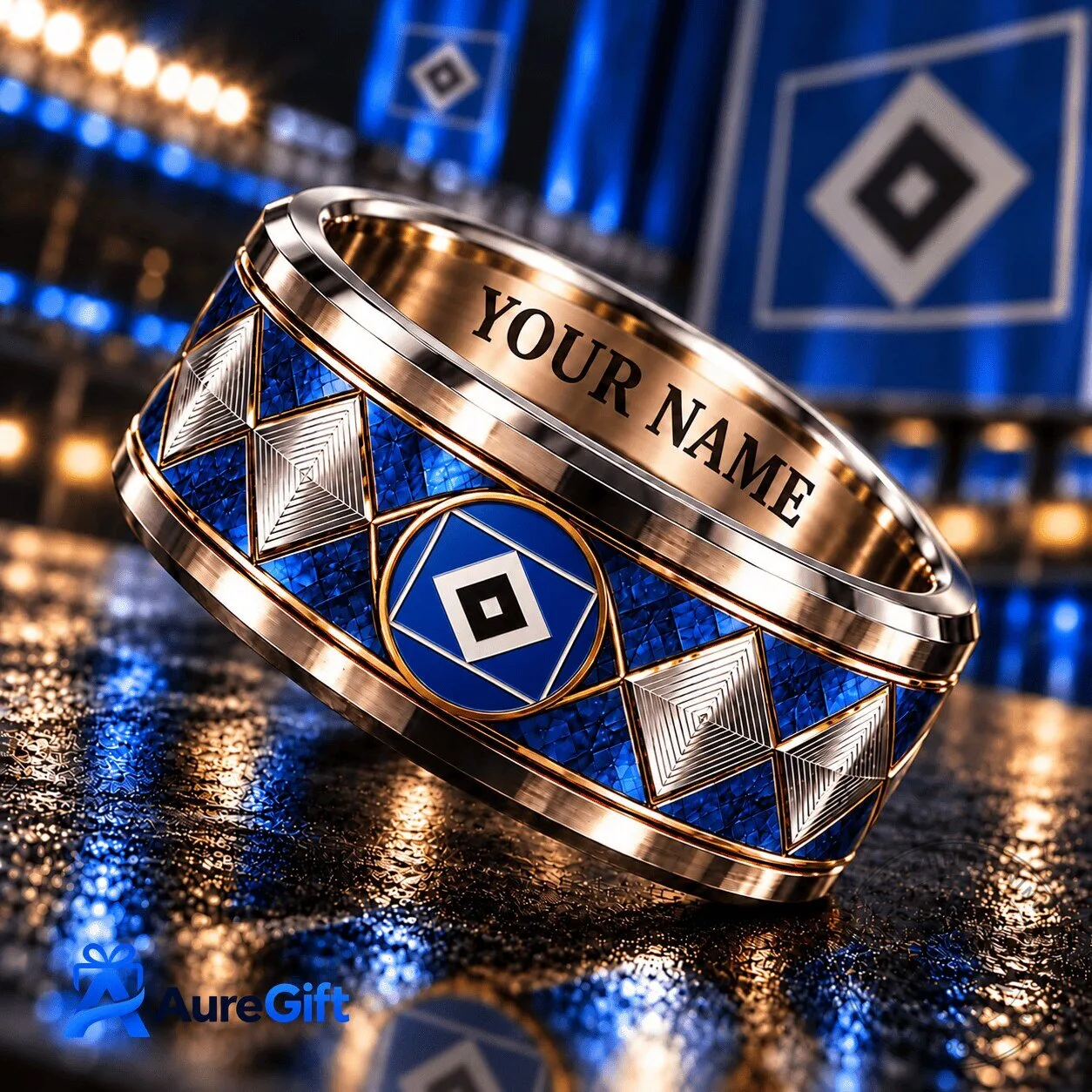 Hamburger SV Bundesliga Personalized Name Silver Tungsten Ring 3 Hamburger SV Bundesliga Personalized Name Silver Tungsten Ring